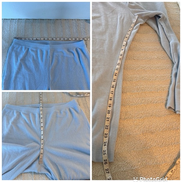 Old Navy High Waisted‎ Ribbed Crop Flare Lounge Pants Sea Glass Blue Women's XL - Picture 8 of 9